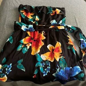 White House Blackmarket strapless floral dress size large